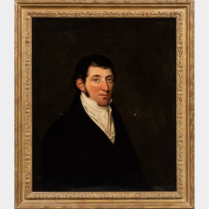 Attributed to Henry Perronet Briggs (British, 1791-1844) Portrait of I. Barnard, Esq., Half Length.