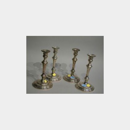 Set of Four American Sterling Silver Candlesticks. 