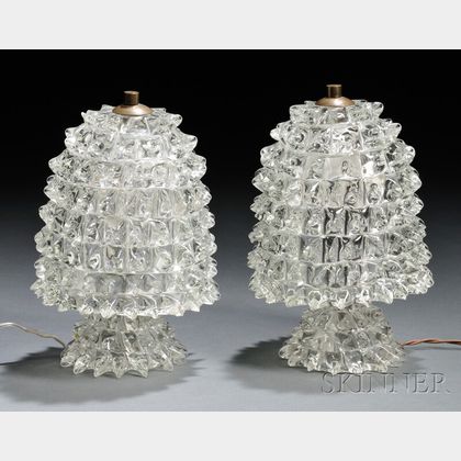 Pair of Boudoir Lamps, Probably Barovier