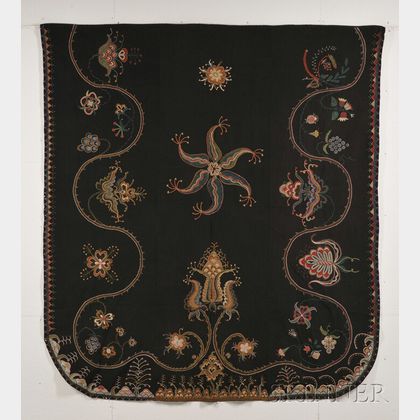 Embroidered Wool Coverlet