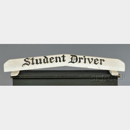 Painted Wooden Car-top "STUDENT DRIVER/DRIVER ED. CAR" Sign