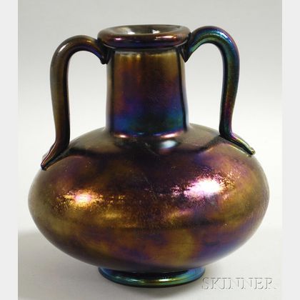 Thomas Webb & Sons Iridescent Art Glass Vase