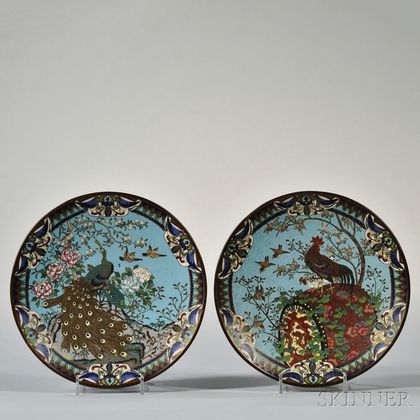 Pair of Asian Cloisonne Dishes