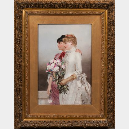 Pickman Porcelain Plaque Depicting a Bride