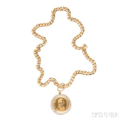 18kt Gold and Austro-Hungarian Gold Coin Pendant