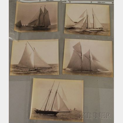John S. Johnston (British/American, c. 1839-1899) Lot of Five Yachting Images: Sea Fox, Viator