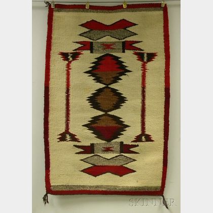 Small Red, Gray, Brown and White Navajo Weaving