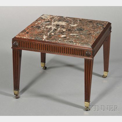 George III Marble-top Mahogany Square Stand