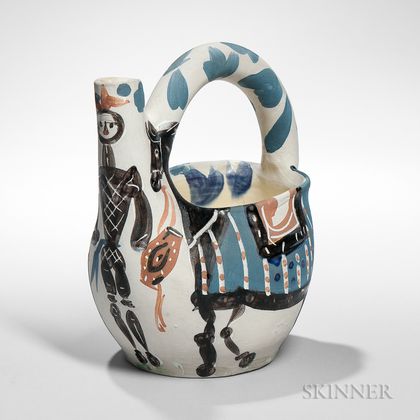Pablo Picasso (1881-1973) Ceramic Cavalier and Horse Pitcher 