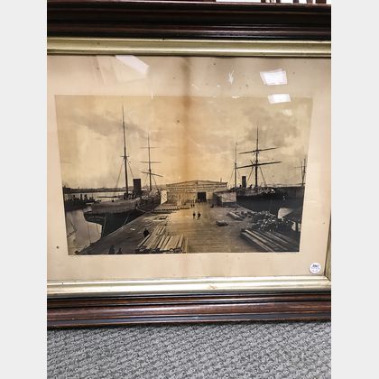 Framed A.H. Folsom Albumen Photograph of Boston Savannah Steamships