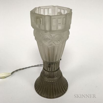 Art Deco-style Frosted Glass Lamp