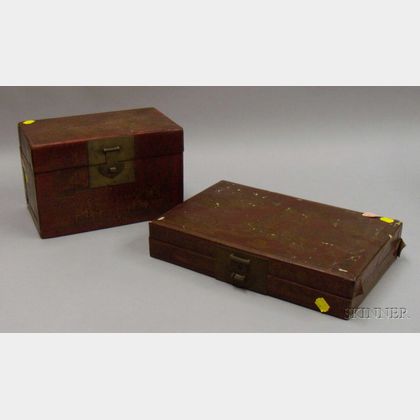 Two Chinese Red Lacquer Boxes