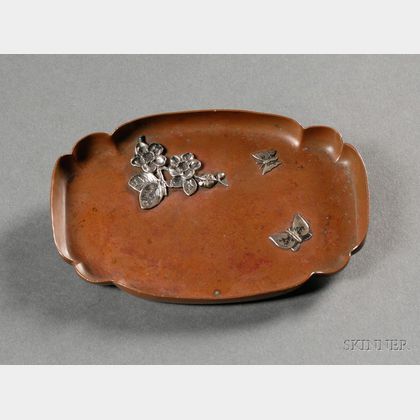 Gorham Aesthetic Movement Copper and Silver Pin Tray
