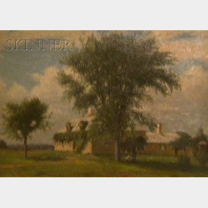 Lot of Two Works: Attributed to Alfred T. Ordway (American, 1819-1897) , Home of George Jaffrey (1637-1707) , Outside Portsmouth N.H...