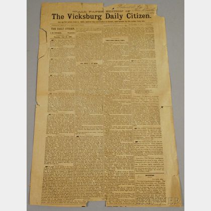 Later Reproduction of the Wall-Paper Edition of the Vicksburg Daily Citizen