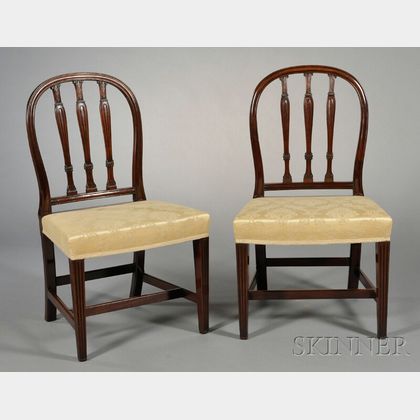 Two George III Mahogany Side Chairs