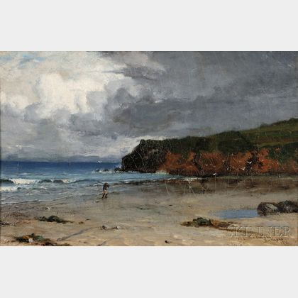 William Lamb Picknell (American, 1854-1897) Fisherman on Shore