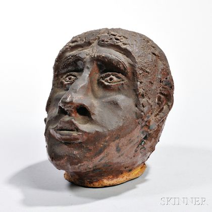 Sewer Tile Pottery Stoneware Head of a Black Man