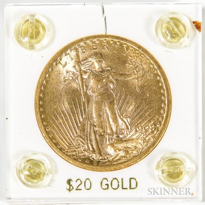 1908 $20 St. Gaudens Double Eagle Gold Coin