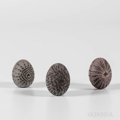 Three Contemporary Acoma Pottery Eggs