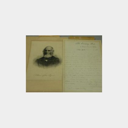 1869 Autograph Letter by William Cullen Bryant