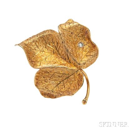 14kt Gold and Diamond Brooch, Cartier