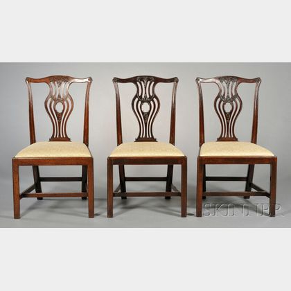 Three George III Mahogany Side Chairs