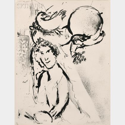 Marc Chagall (French/Russian, 1887-1985) Autoportrait blanc