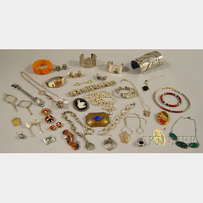 Large Group of Sterling Silver and Costume Jewelry