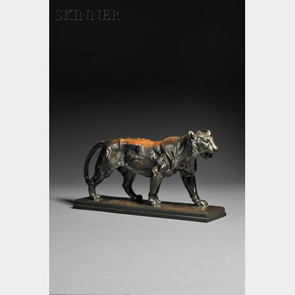 Antoine-Louis Barye (French, 1795-1875) Tigre qui marche (sur plinthe) [Walking Tiger (On a Plinth)]