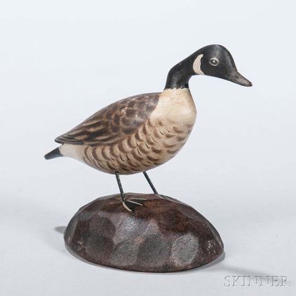 Carved and Painted Miniature Canada Goose Figure