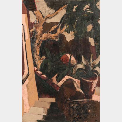 Karl Zerbe (American, 1903-1972) Terrace in Taxco