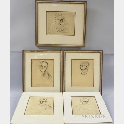 William Meyerowitz (American, 1887-1981) Five Etchings of Supreme Court Justices