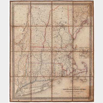 Railroad Map of New England & Eastern New York Compiled from the Most Authentic Sources by J.H. Goldthwait.