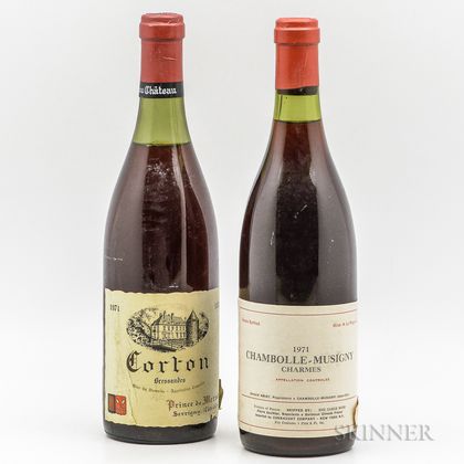 Mixed 1971 Burgundy, 2 bottles 