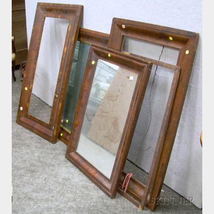 Four Mahogany Veneer Ogee Framed Mirrors and Frames. 
