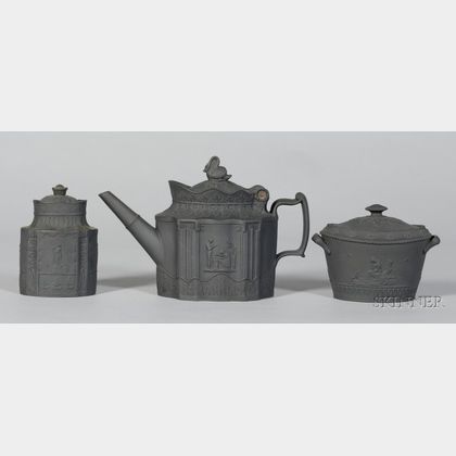 Three Black Basalt Tea Wares