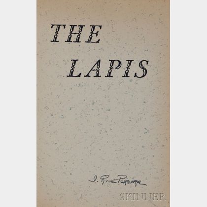 Pereira, Irene Rice (1902-1971) The Lapis , Presentation Copy.