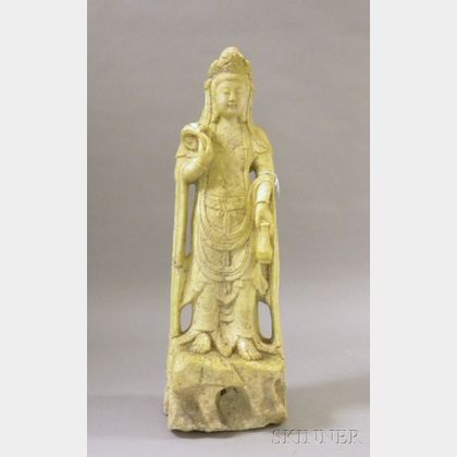 Asian Carved Marble Garden Figure of Buddha