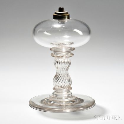 Free-blown Colorless Glass Oil Lamp