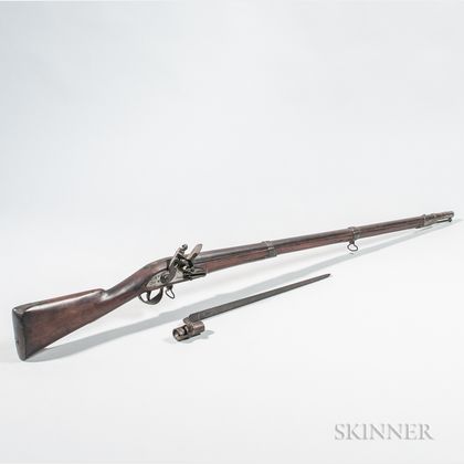 Massachusetts Militia Flintlock Musket and Model 1842 Bayonet