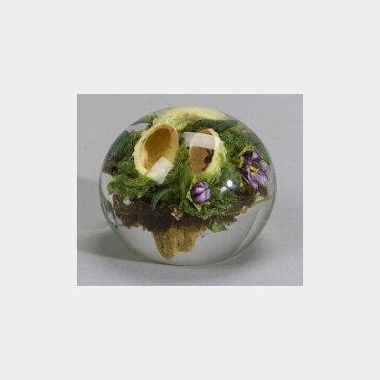 Paul Stankard Floral Gourd Paperweight