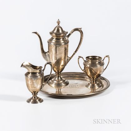 Four-piece J.E. Caldwell Sterling Silver Coffee Service