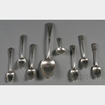 Eight George III Silver Spoons