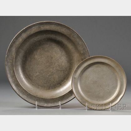 Pewter Deep Dish and Plate