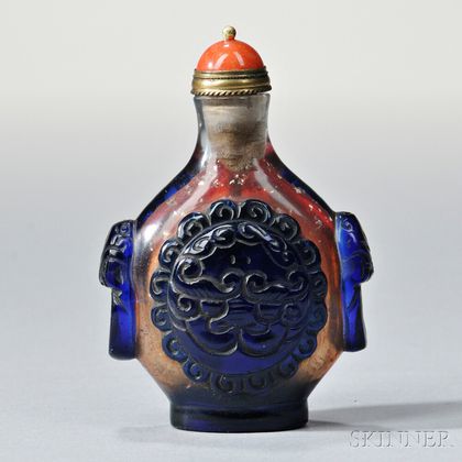 Silver-infused Peking Glass Snuff Bottle