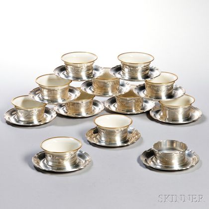 Twelve Reed & Barton Sterling Silver Bouillon Cups