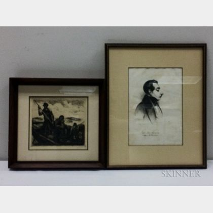 Two Framed Prints: Eugene Higgins (American, 1874-1958),Fisherman's Family