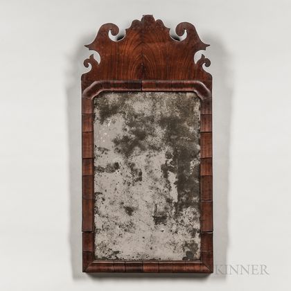 Queen Anne Walnut Veneer Mirror