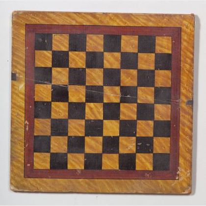 Faux Tiger Maple Painted Double-Sided Wooden Game Board